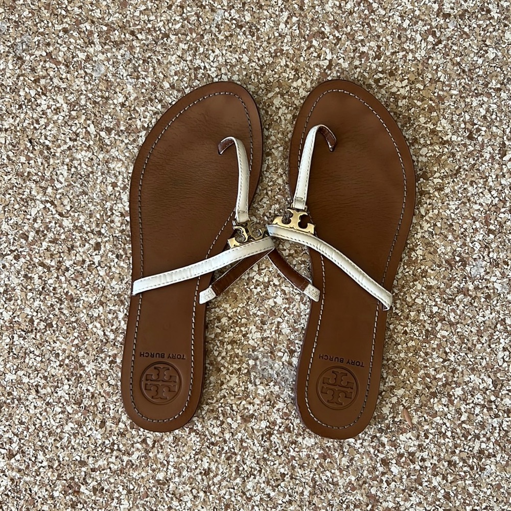 Tory Burch sandals size 9 white.